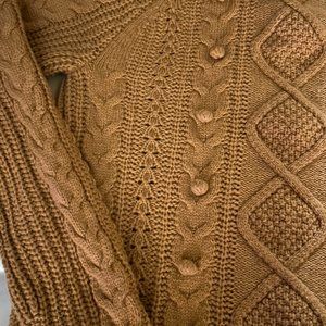 J Crew Women's Beige Pebble Pom-pom cable-knit Wool-blend sweater Sz XS NWT $107